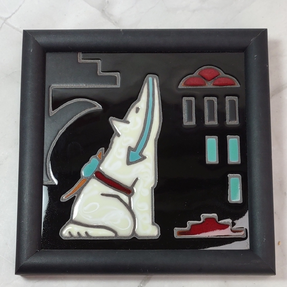 Cleo Teissedre "Wolf Fetish" Ceramic Tile Trivet